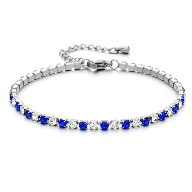 Bracciale Tennis BiancoBlu 3 mm - Unoglow™