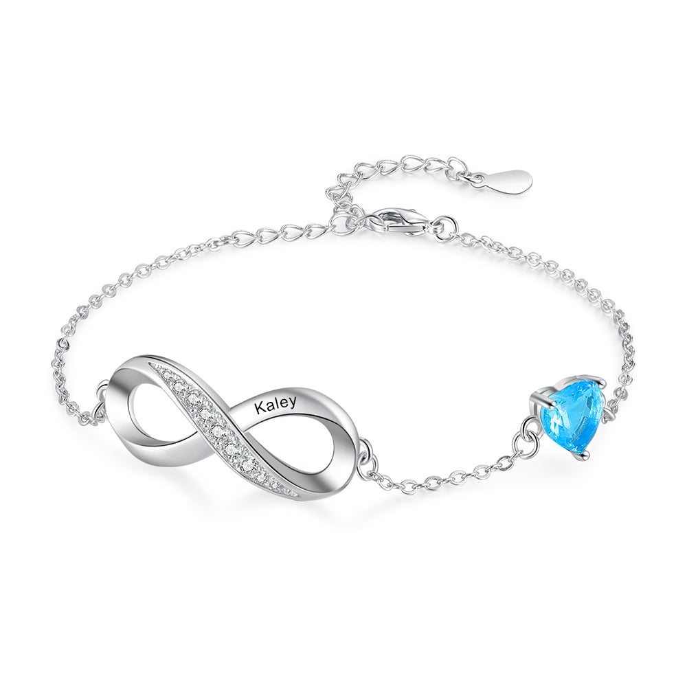 Bracciale Infinity Personalizzato Con Pietra Portafortuna - Unoglow™