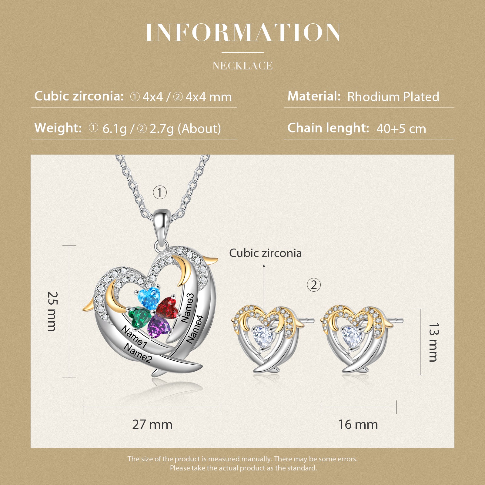 Set Collana + Orecchini a Forma di Cuore - Unoglow™