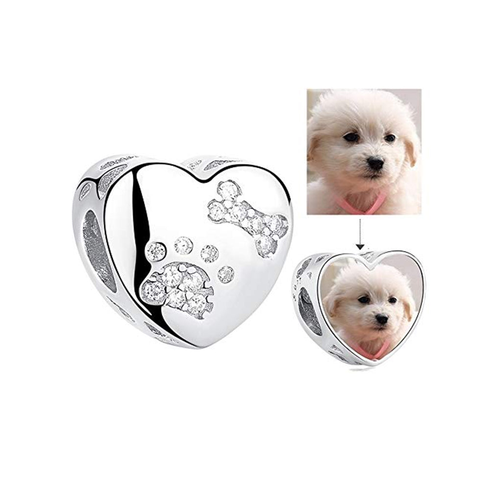 Charm Bau Cuore Con Foto Personalizzata - Unoglow™