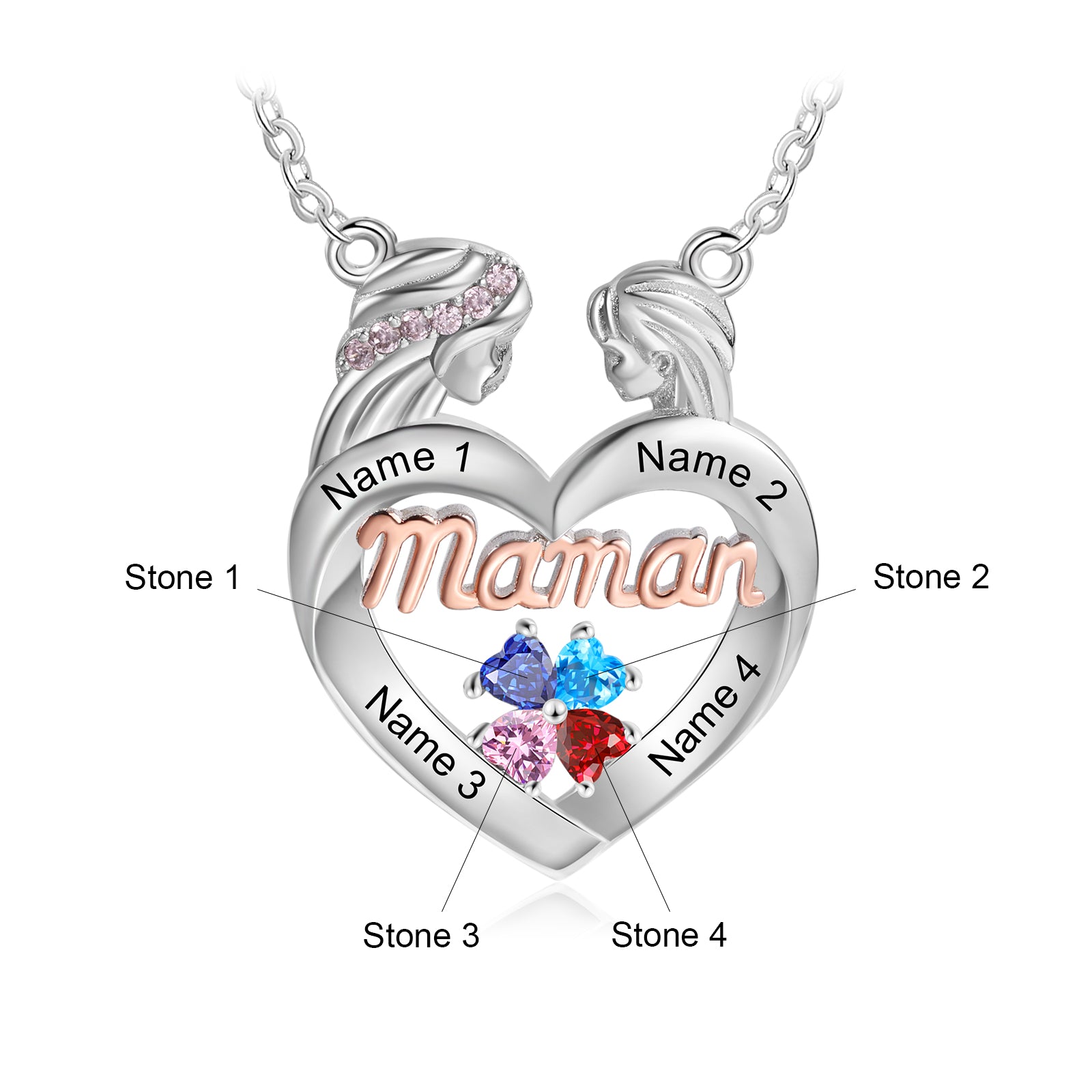 Collana Cuore Personalizzata Mamma e Figlia - Unoglow™