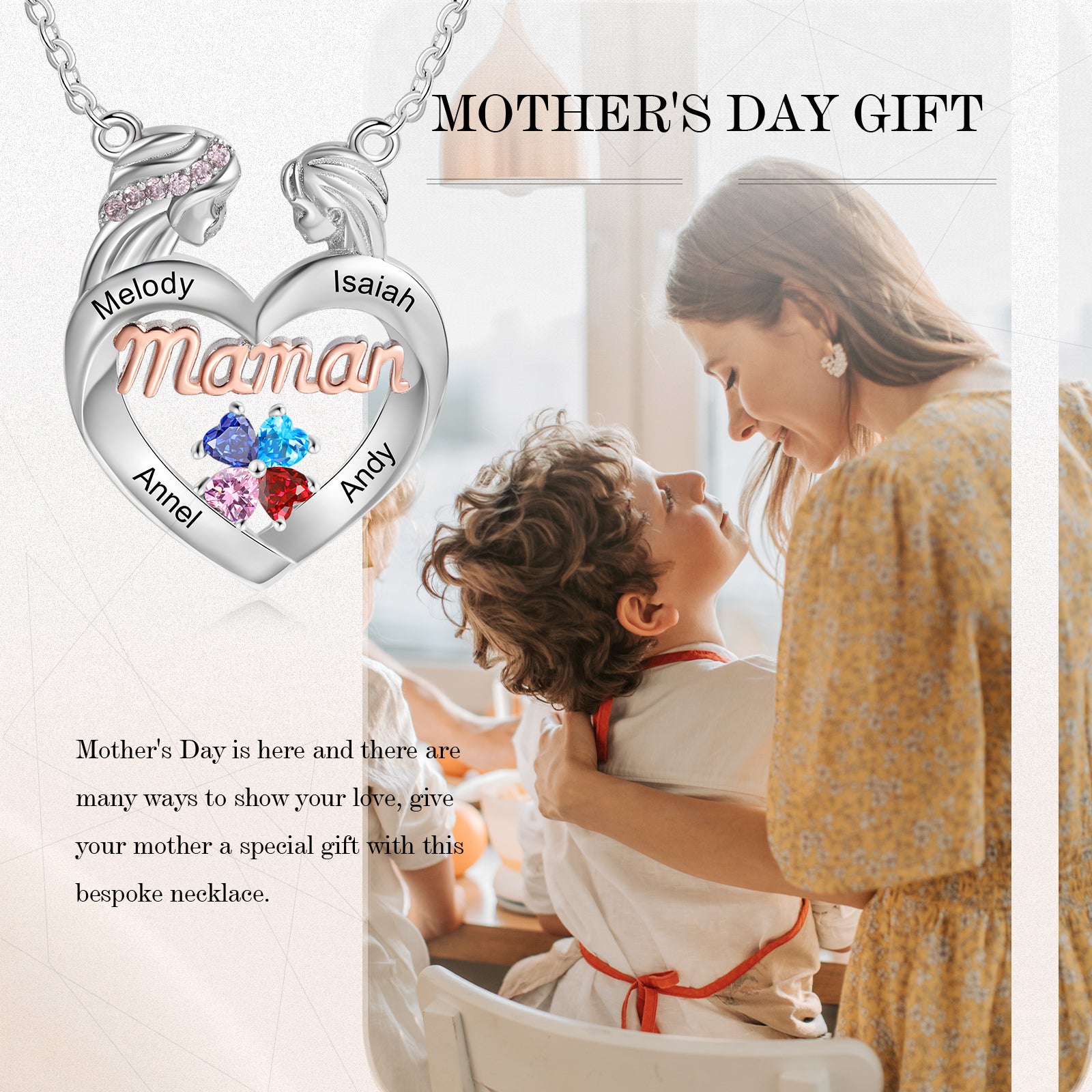 Collana Cuore Personalizzata Mamma e Figlia - Unoglow™