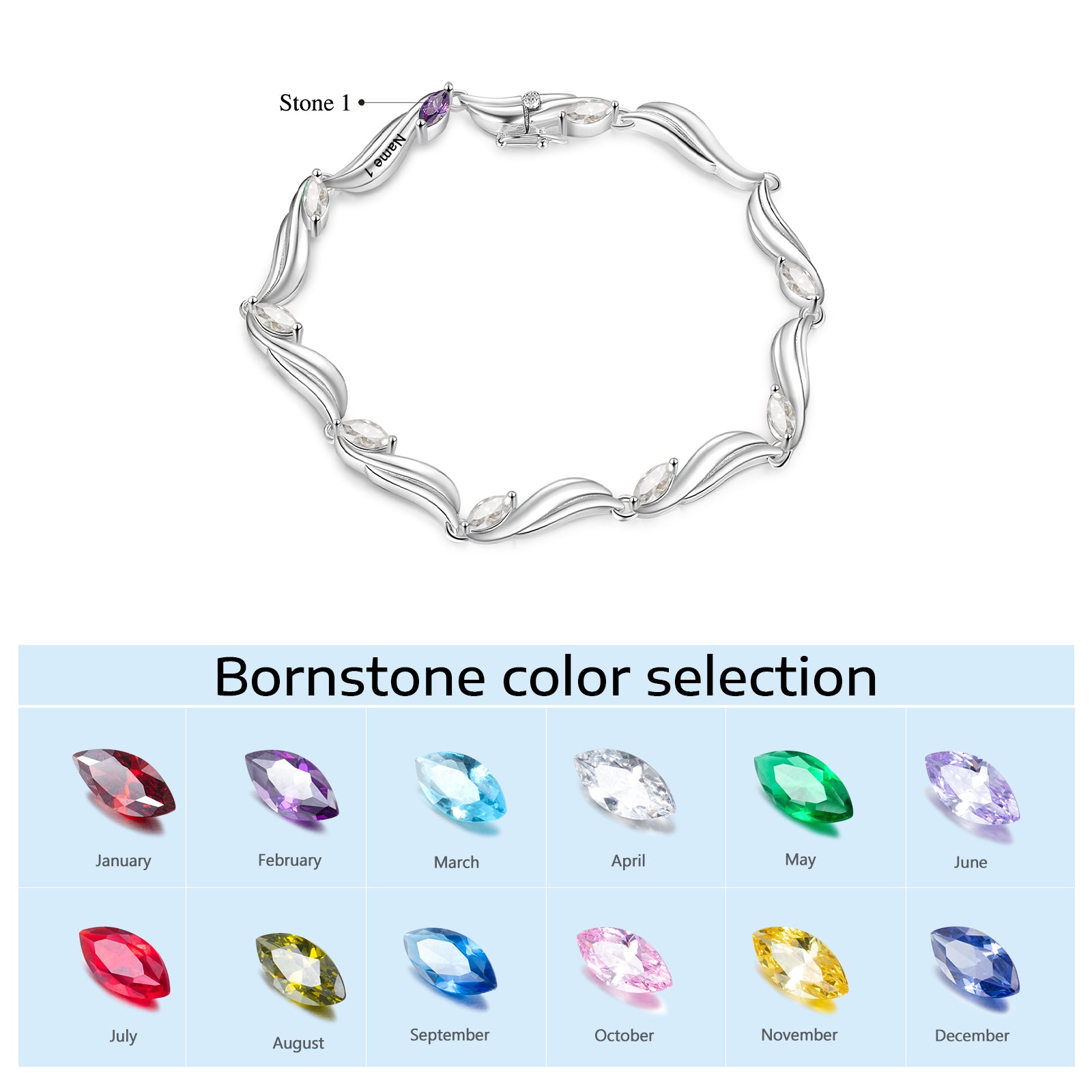 Bracciale Personalizzato Con Pietra Portafortuna- Unoglow™