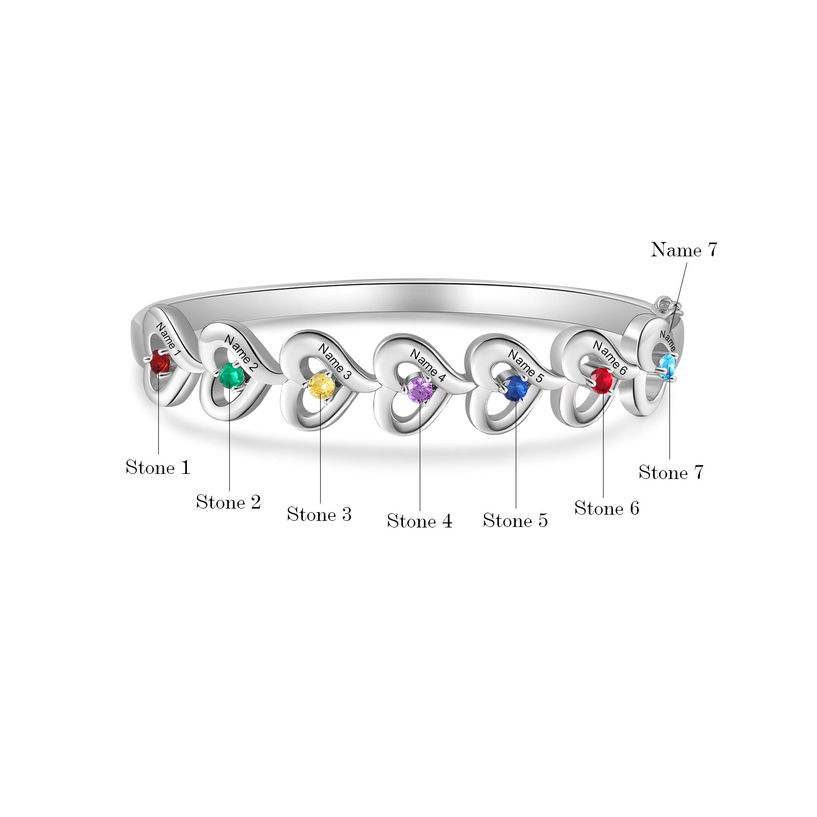 Bracciale Rigido Cuore Personalizzato - Unoglow™