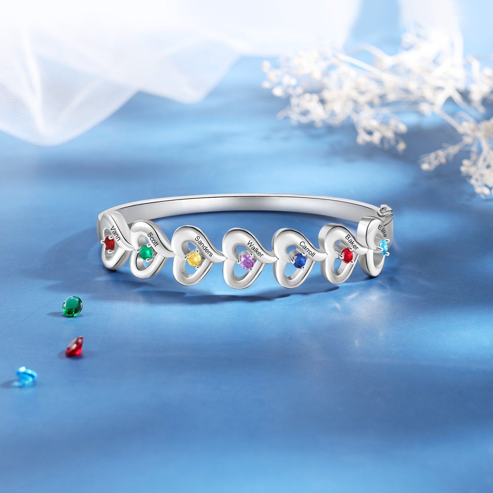 Bracciale Rigido Cuore Personalizzato - Unoglow™