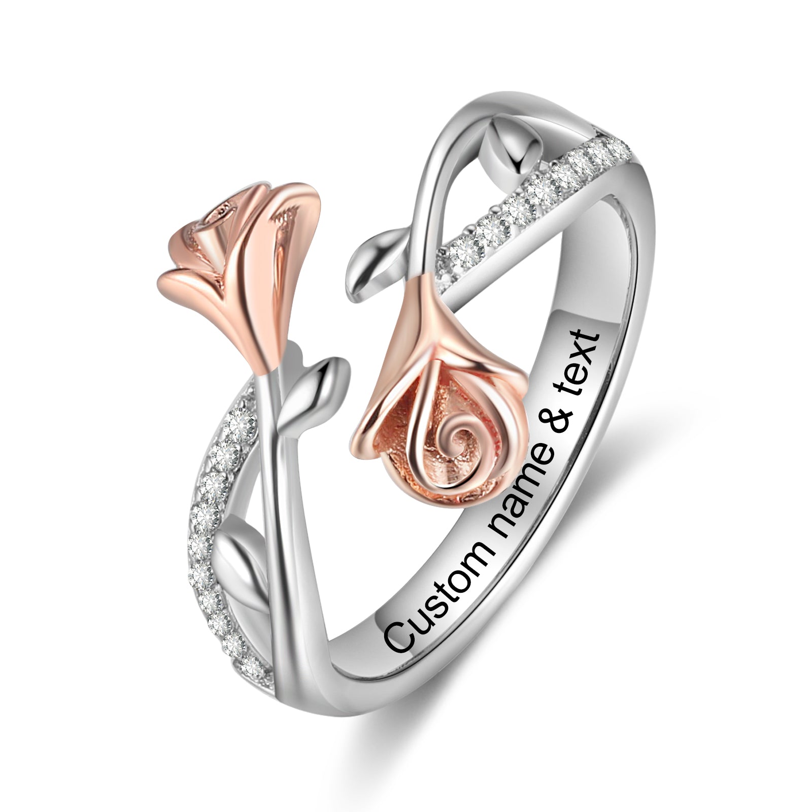 Anello Fiore Rosa Personalizzato - Unoglow™