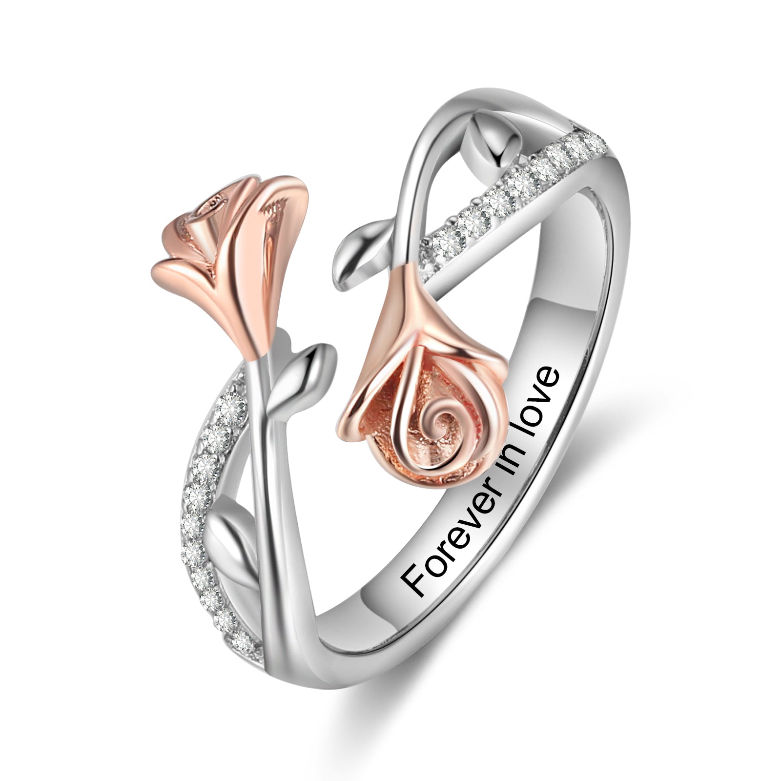 Anello Fiore Rosa Personalizzato - Unoglow™