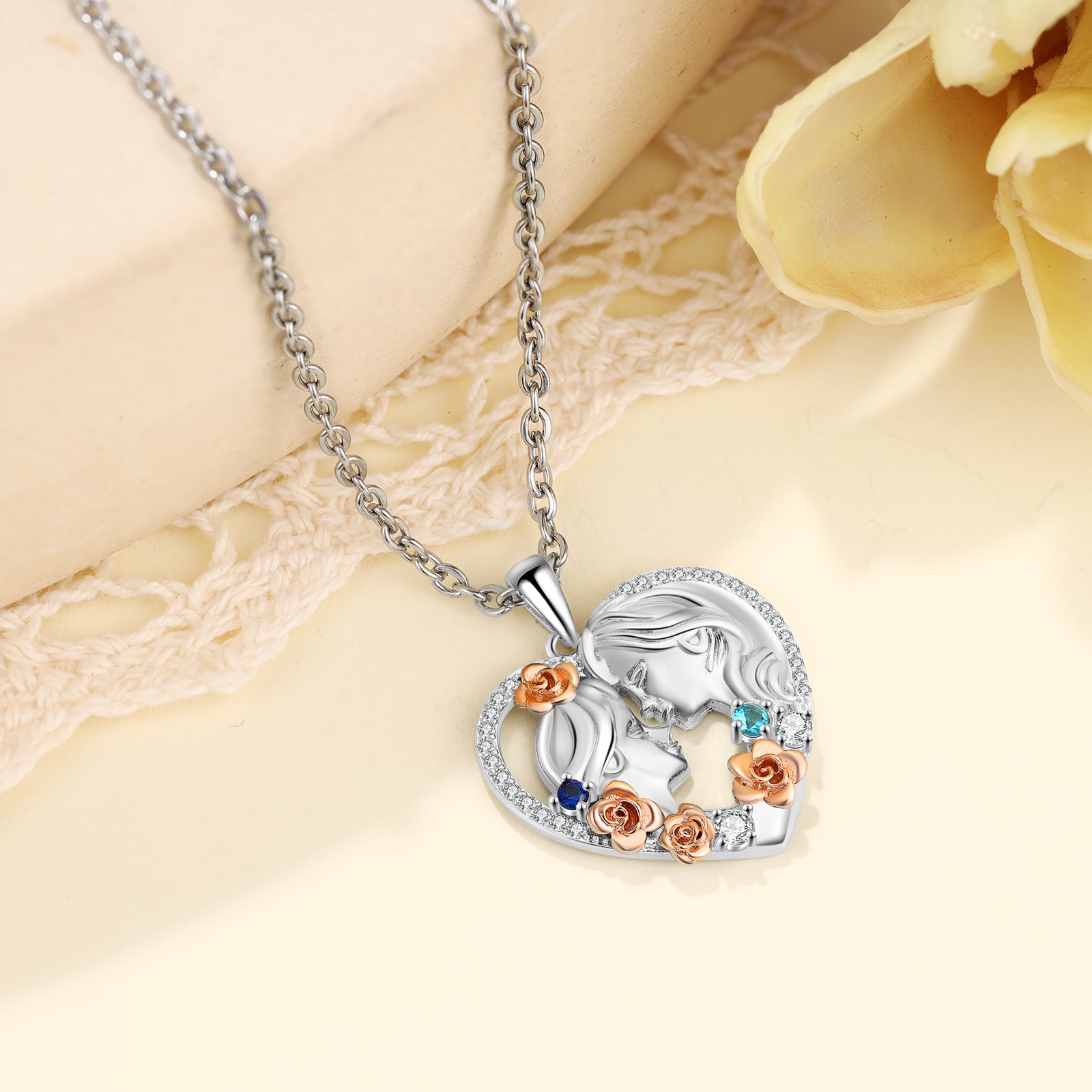 Collana Cuore Personalizzata Mamma e Figlia - Unoglow™