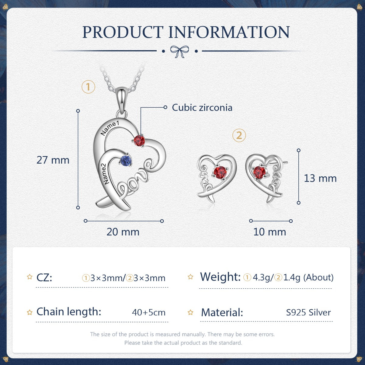 Set Collana + Orecchini a Forma di Cuore- Unoglow™