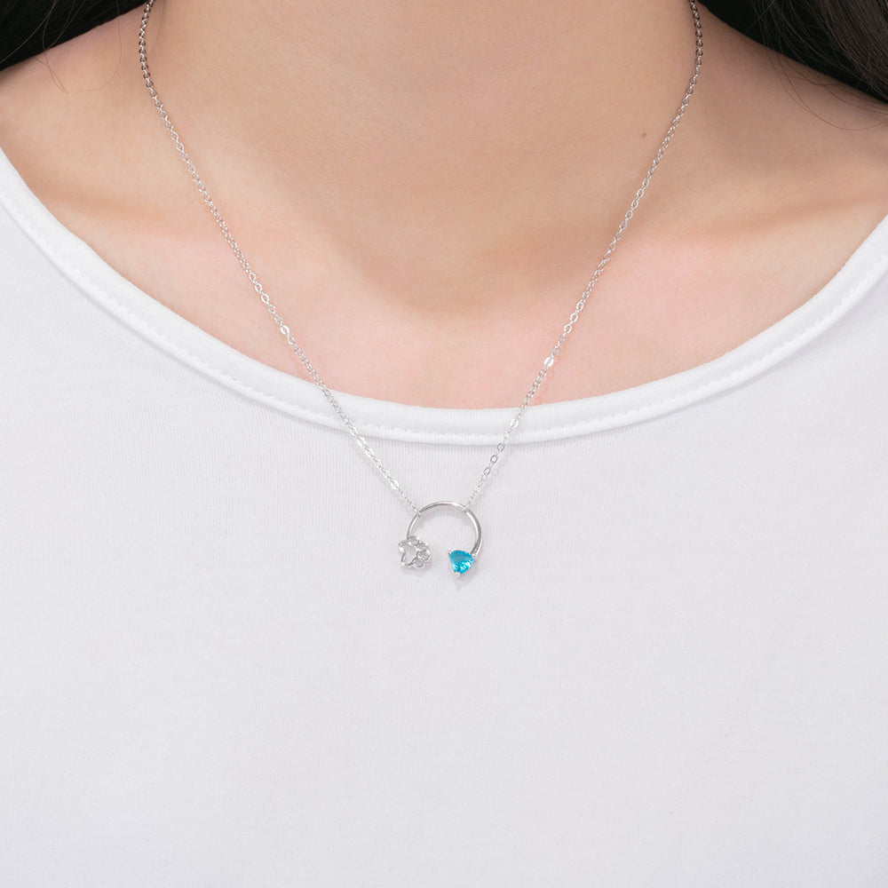 Collana Zampa Con Pietra a Forma di Cuore - Unoglow™