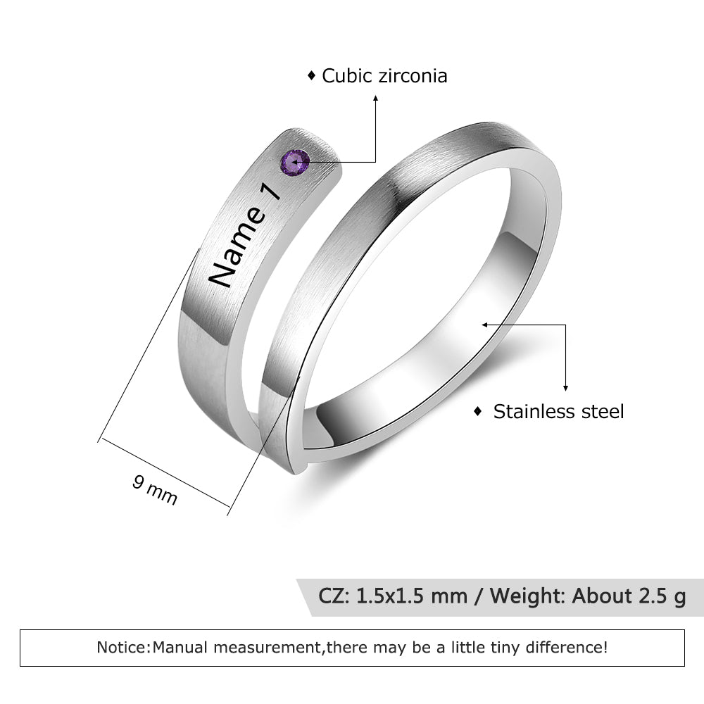 Anello Con Pietra Portafortuna e Nome Personalizzato - Unoglow™